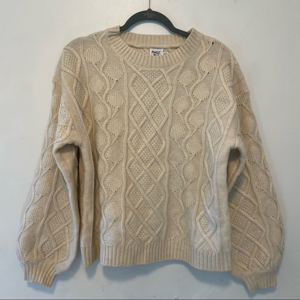 Oversized White Bulky Sweater by Princess Polly